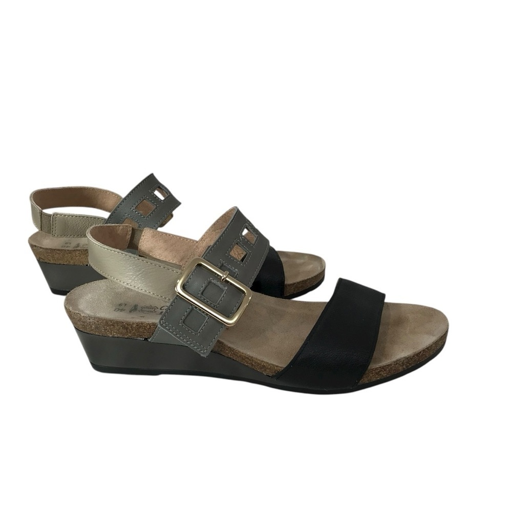 Naot Dynasty Black and Gray Women's Sandals Open Toe Size 40 US 9